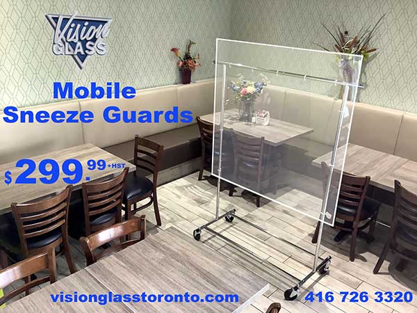 large mobile sneeze guard