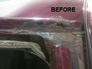 rust damage before Vision Glass 